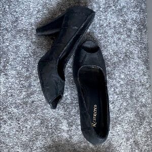 Black Leather Pumps